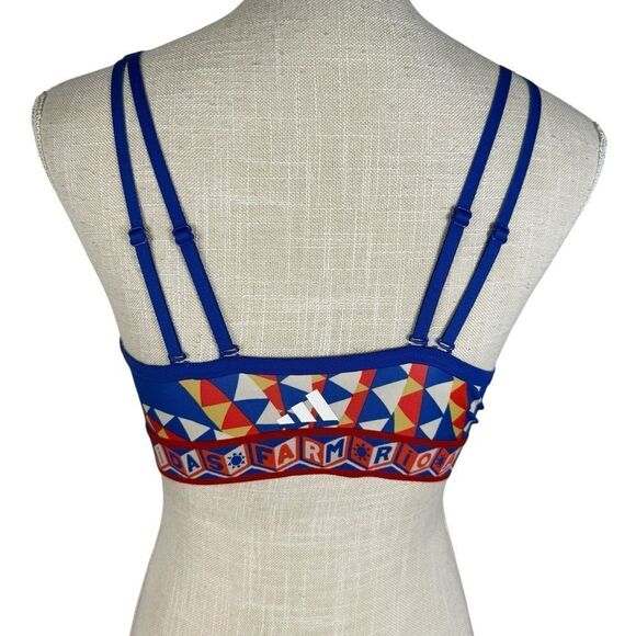 Adidas X Farm Rio PsychedelicWave Blue & Red Strappy Medium Support Sports Bra - Picture 10 of 12